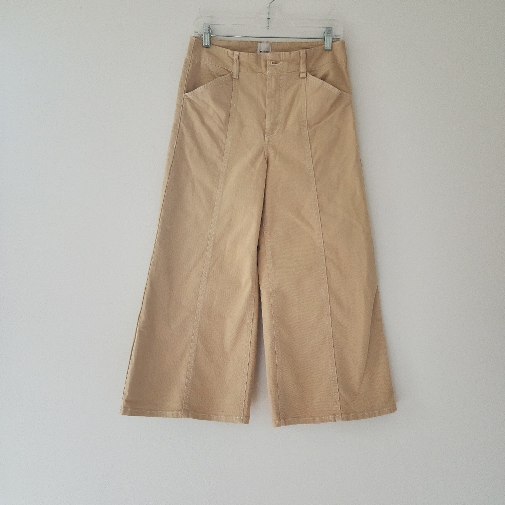 Anthropologie Maeve The Delaney Crop Clean Seam High Rise  Wide Leg Jeans